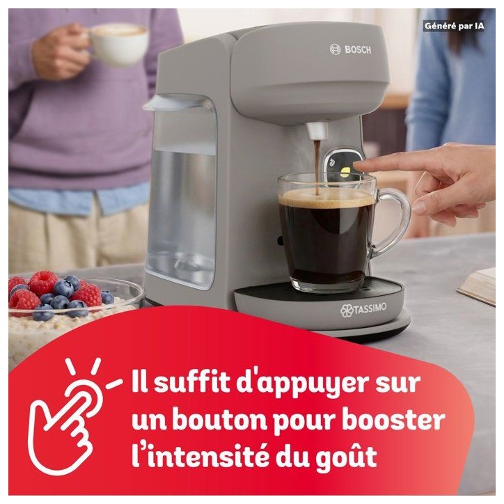 Machine a cafe multi-boissons - BOSCH TASSIMO T17 Harmony - TAS177B creme - 0,85l - 1400W - fonction IntensityBoost