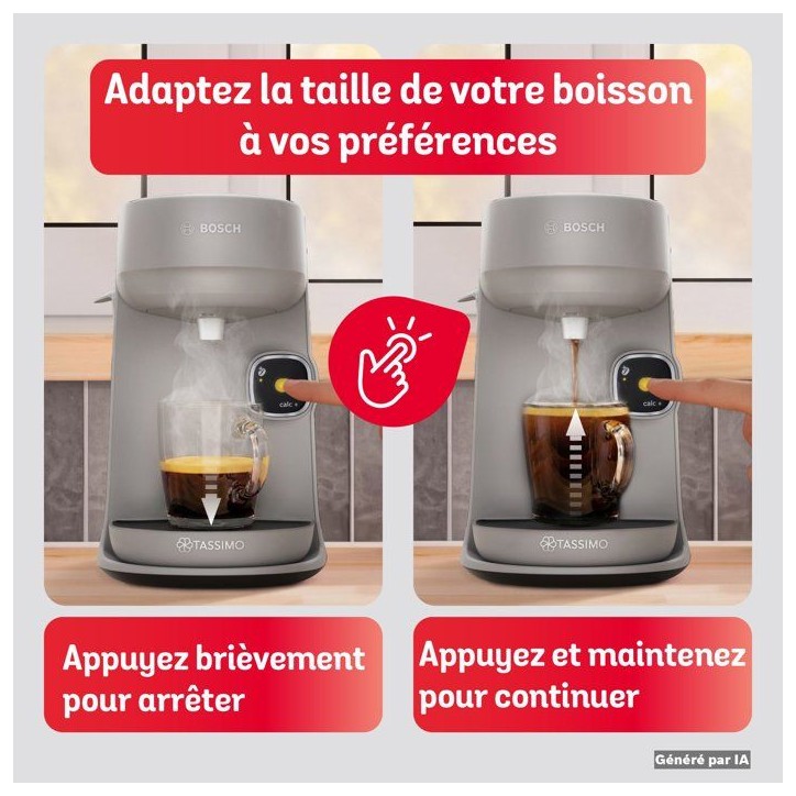 Machine a cafe multi-boissons - BOSCH TASSIMO T17 Harmony - TAS177B creme - 0,85l - 1400W - fonction IntensityBoost