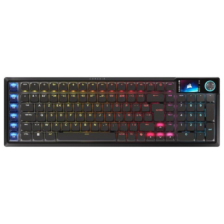 Clavier Gamer - Optique-mécanique OPX Bas Profil - Corsair - VANGUARD AIR 99 WIRELESS - 99% Sans Fil - RGB Noir Clavier Gamer - Optique-mécanique OPX Bas Profil - Corsair - VANGUARD AIR 99 WIRELESS - 99% Sans Fil - RGB Noir