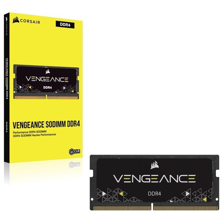 Mémoire RAM CORSAIR VENGEANCE SODIMM - CMSX16GX4M1A2666C18 - DDR4 SO-DIMM 16 Go - 2666 MHz - CL18 Mémoire RAM CORSAIR VENGEANCE SODIMM - CMSX16GX4M1A2666C18 - DDR4 SO-DIMM 16 Go - 2666 MHz - CL18