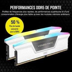 Mémoire RAM - CORSAIR - CMH32GX5M2E6000C36W - VENGEANCE RGB - DDR5 -