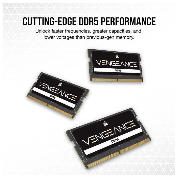 Mémoire RAM - CORSAIR - CMSX32GX5M2A5600C48 - 32 Go 2x 16 Go - VENGEANCE DDR5 5600MT/s- SODIMM - CL 48 Mémoire RAM - CORSAIR - CMSX32GX5M2A5600C48 - 32 Go 2x 16 Go - VENGEANCE DDR5 5600MT/s- SODIMM - CL 48