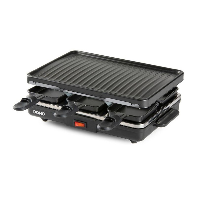 Raclette gril - DOMO - DO9312G - 6 personnes - Plaque gril amovible -