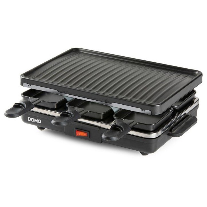 Raclette gril - DOMO - DO9312G - 6 personnes - Plaque gril amovible - 6 poelons inclus - 800 W Raclette gril - DOMO - DO9312G - 6 personnes - Plaque gril amovible - 6 poelons inclus - 800 W