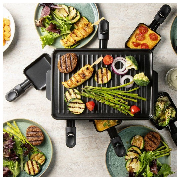 Raclette gril - DOMO - DO9312G - 6 personnes - Plaque gril amovible - 6 poelons inclus - 800 W Raclette gril - DOMO - DO9312G - 6 personnes - Plaque gril amovible - 6 poelons inclus - 800 W