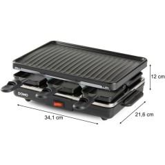 Raclette gril - DOMO - DO9312G - 6 personnes - Plaque gril amovible -
