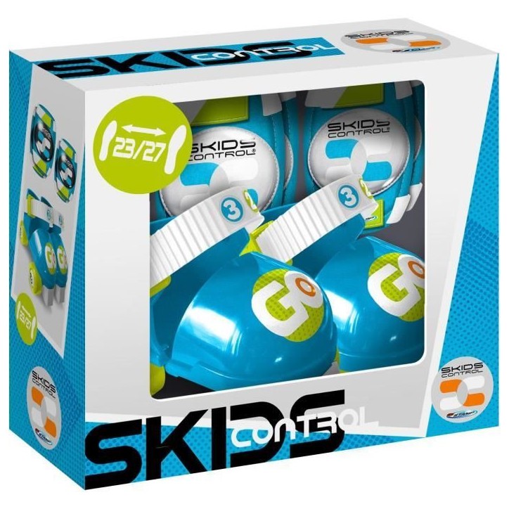 Set Patins a Roulettes + Coudieres & Genouilleres BLEU SKIDS CONTROL