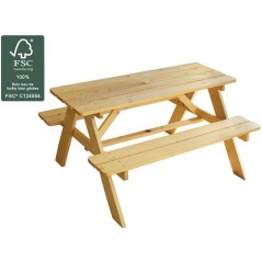 Table pique-nique pour enfant - FUN HOUSE - En bois FSC - 95 x 75 x 51
