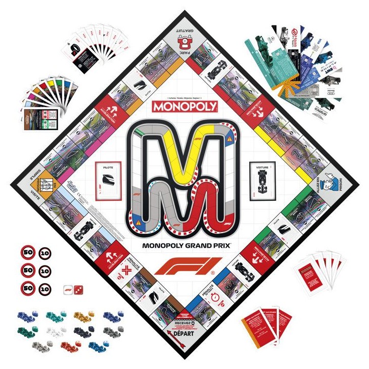 Monopoly Formula 1, jeu de société de plateau, 2 a 4 joueurs, jeux pour enfants et fans de Pokémon, env. 45 minutes, des 8 an Monopoly Formula 1, jeu de société de plateau, 2 a 4 joueurs, jeux pour enfants et fans de Pokémon, env. 45 minutes, des 8 an