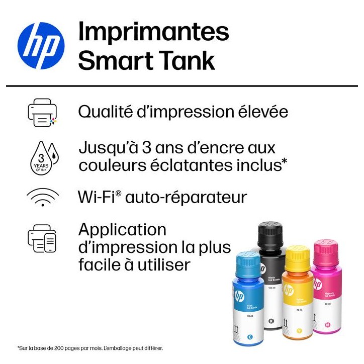 Imprimante Multifonction - HP - Smart Tank 7006 – Wi-Fi et Bluetooth - Réservoir d'encre – Couleurs Imprimante Multifonction - HP - Smart Tank 7006 – Wi-Fi et Bluetooth - Réservoir d'encre – Couleurs