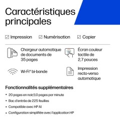Imprimante tout-en-un HP OfficeJet Pro 8125 - Jet d'encre couleur - Recto verso automatique
