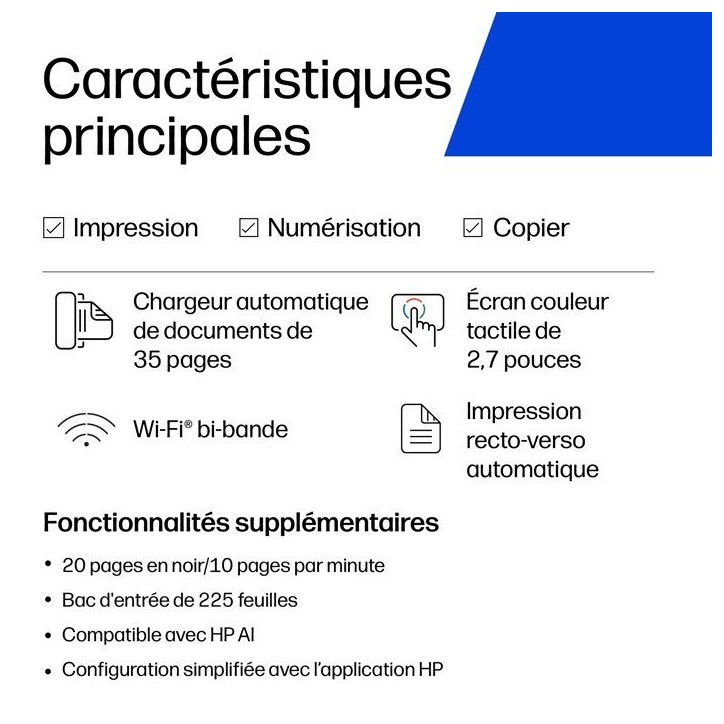 Imprimante tout-en-un HP OfficeJet Pro 8125 - Jet d'encre couleur - Recto verso automatique Imprimante tout-en-un HP OfficeJet Pro 8125 - Jet d'encre couleur - Recto verso automatique
