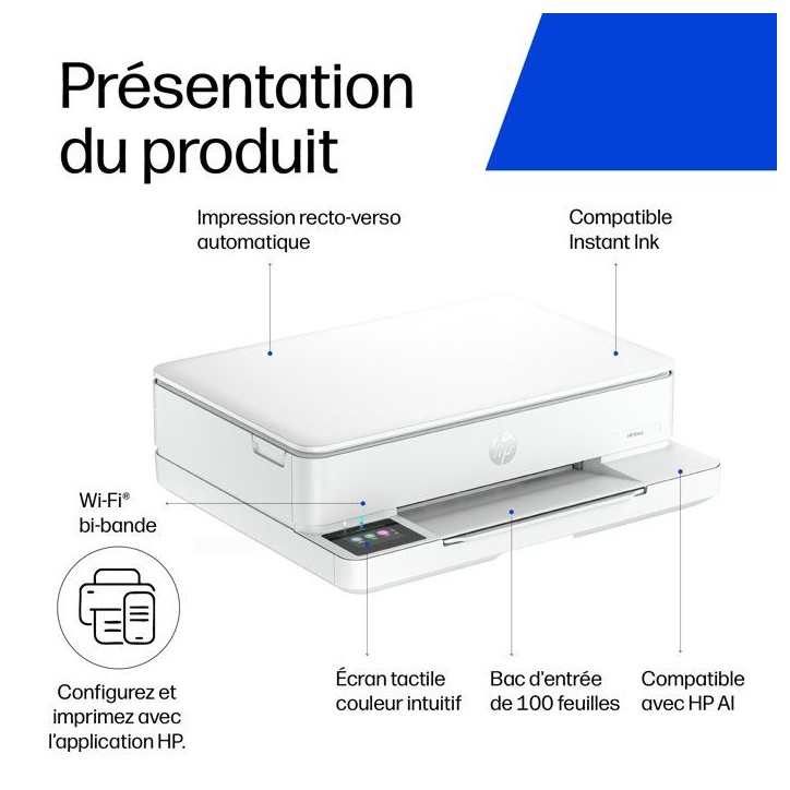 Imprimante tout-en-un HP Envy 6110 Jet d'encre couleur - Copie Scan - Recto verso automatique Imprimante tout-en-un HP Envy 6110 Jet d'encre couleur - Copie Scan - Recto verso automatique
