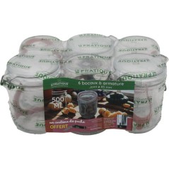 Bocaux a armature - LE PRATIQUE - 7606 - 500 ml - Pack de 6 - Couteau