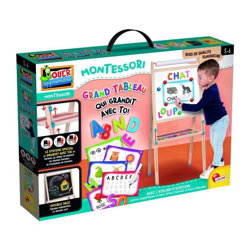 Tableau évolutif - LISCIANI - Montessori - Grand tableau en bois - R