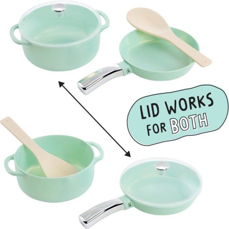 Little Tikes - Sweet Spaces - Service poeles et casseroles - Vert d'eau - Accessoires - Batterie de cuisine - 3 ans