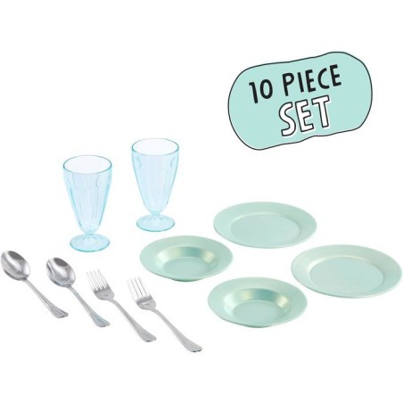 Little Tikes - Sweet Spaces - Service a vaisselle - Vert d'eau - Assiettes et tasses - Accessoires cuisine - 3 ans