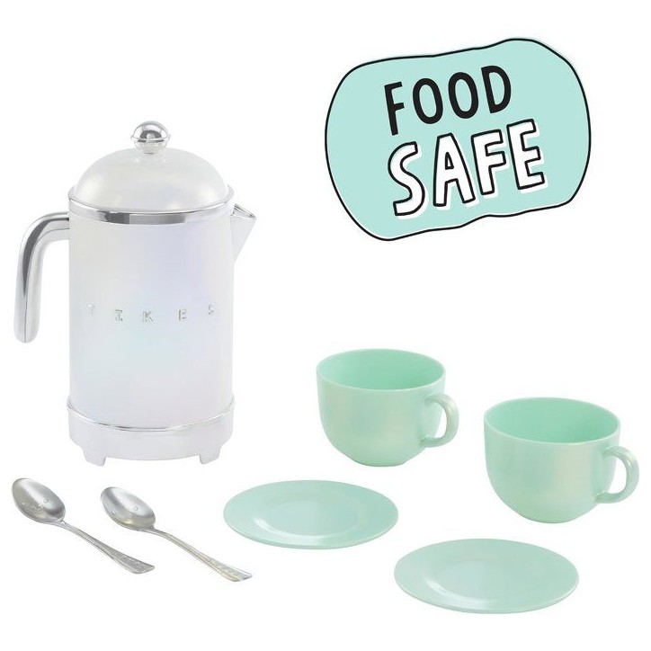 Little Tikes - Sweet Spaces - Service a thé - Vert d'eau - Bouilloire fonctionnelle - Tasses et accessoires thé - 3 ans