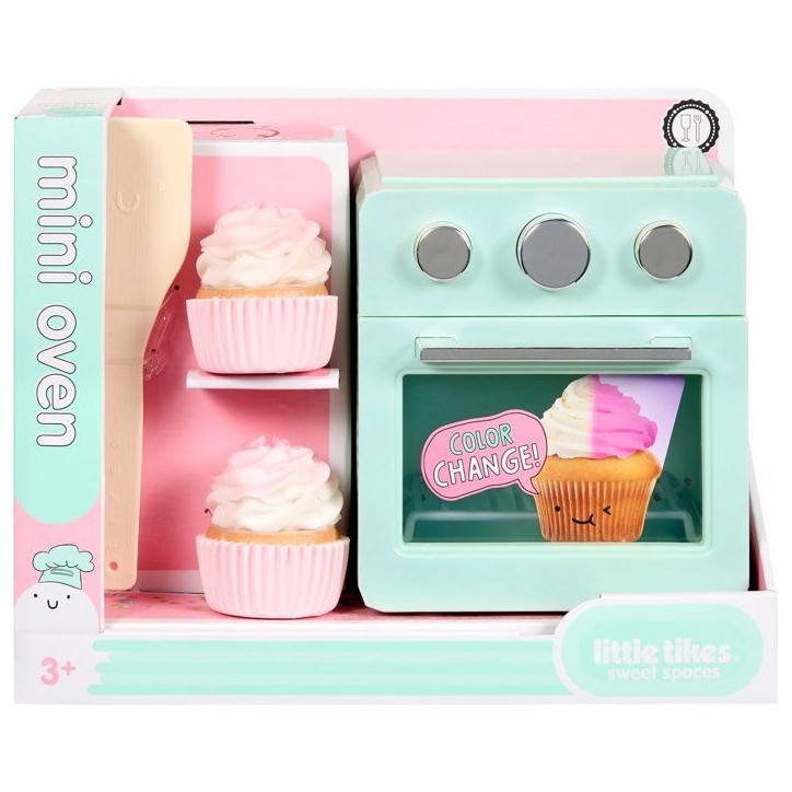 Little Tikes - Sweet Spaces - Four jouet - Vert d'eau - Cupcakes qui changent de couleur - Accessoires pâtisserie - 3 ans