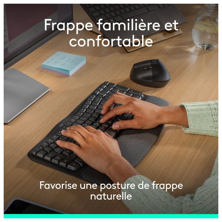 Clavier - Sans fil - Logitech - Wave Keys - AZERTY - Blanc
