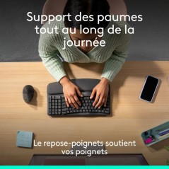 Clavier - Sans fil - Logitech - Wave Keys - AZERTY - Blanc