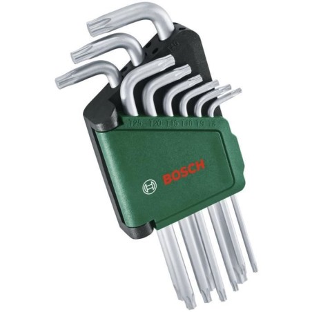 Bosch Set de 9 clés Torx (clés multitâches en acier S2 TX8-TX40 cô