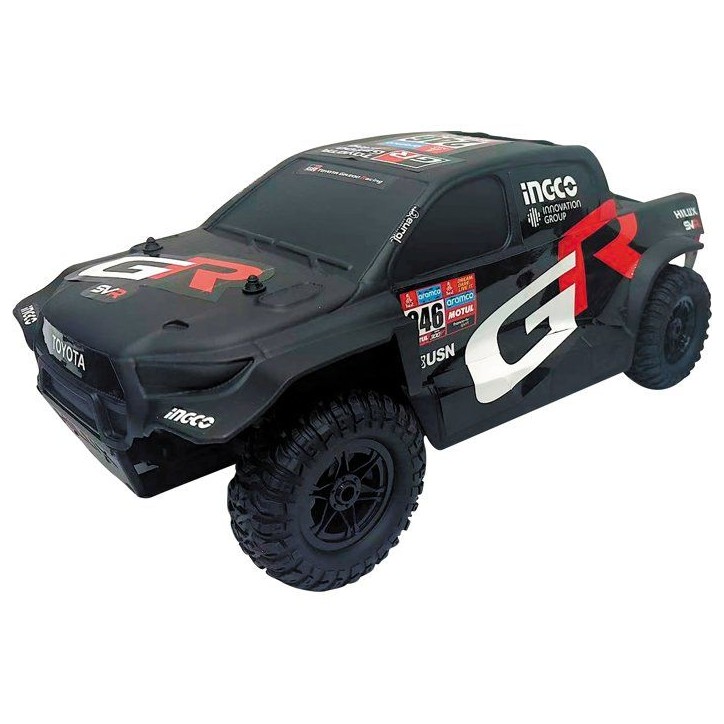 Voiture radiocommandée - MONDO MOTORS - Toyota Hilux Dakar - échelle 1:10 - batterie rechargeable - toutes directions Voiture radiocommandée - MONDO MOTORS - Toyota Hilux Dakar - échelle 1:10 - batterie rechargeable - toutes directions