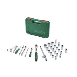 Bosch Set de 57 cliquets 1/4 + 1/2 (pour divers bricolages 55 accessoi