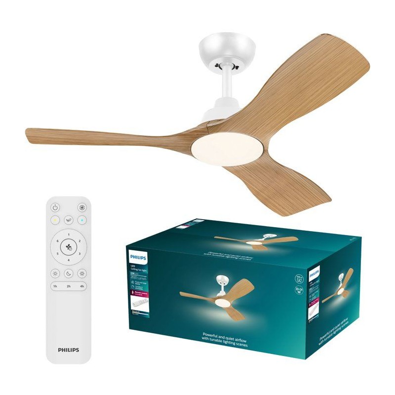 Ventilateur de plafond - Philips - Olas - Pales fixes - Diametre 106 c
