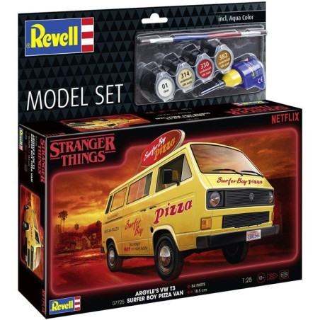 Maquette de voiture - REVELL - Model Set - Stranger Things - Argyle's VWT3 Surfer Boy - Avec colle, peintures et accessoires