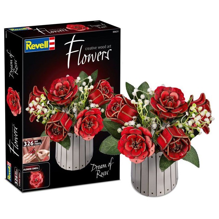 Puzzle 3D en bois - REVELL - Tiny Adventures - Reve de Roses - Fleurs - Avec Senteur