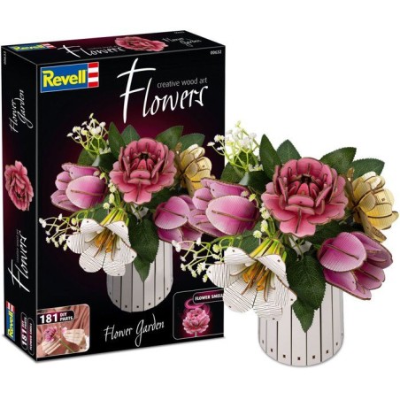 Puzzle 3D en bois - REVELL - Tiny Adventures - Fleurs du Jardin - Fleu