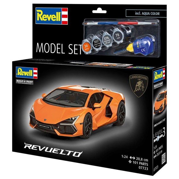 Maquette de voiture - REVELL - Model Set - Lamborghini Revuelto - Avec colle, peintures et accessoires Maquette de voiture - REVELL - Model Set - Lamborghini Revuelto - Avec colle, peintures et accessoires