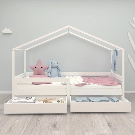Lit cabane évolutif 90 x 200 cm - ROBA - Collection Cabane - Bois mas