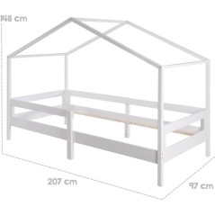 Lit cabane évolutif 90 x 200 cm - ROBA - Collection Cabane - Bois mas