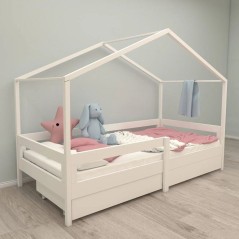 Lit cabane évolutif 90 x 200 cm - ROBA - Collection Cabane - Bois mas