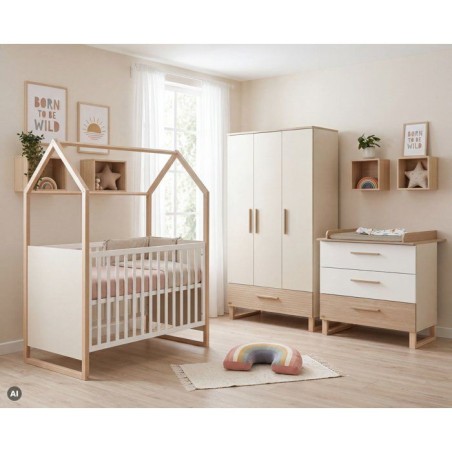 Chambre bébé complete - ROBA - Noah - Lit cododo 60x120 + Commode a
