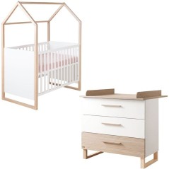 Chambre bébé duo - ROBA - Noah - Lit cododo 60x120 + Commode a lange