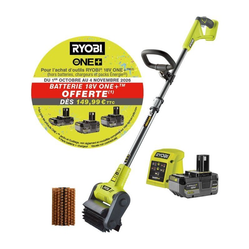 Nettoyeur de sols - RYOBI - RY18PCB-140 - 18V - Batterie 4,0Ah - Charg