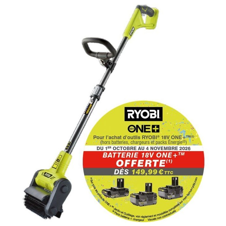 Nettoyeur de sols - RYOBI - RY18PCB-0 - 18V - Sans batterie ni chargeur Nettoyeur de sols - RYOBI - RY18PCB-0 - 18V - Sans batterie ni chargeur
