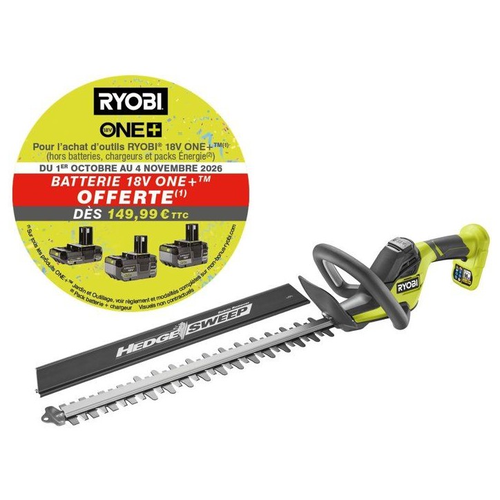 Taille-haies Linea - Électrique - RYOBI - RY18HT45A-0 - 18V - Lame 45 cm