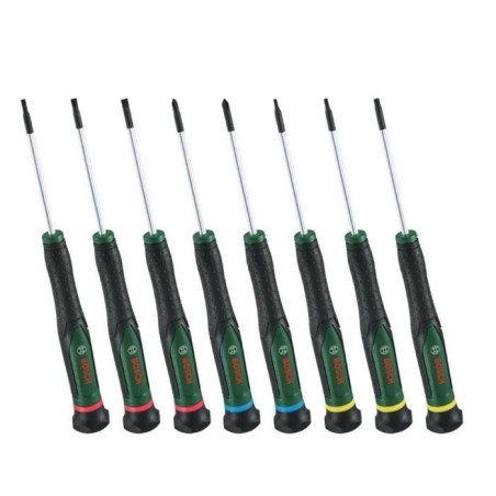 Bosch Set de tournevis 8 pcs ( pour bricolage/modélisme/artisanat embouts précis et magnétiques PH/TX/HEX/Plat)