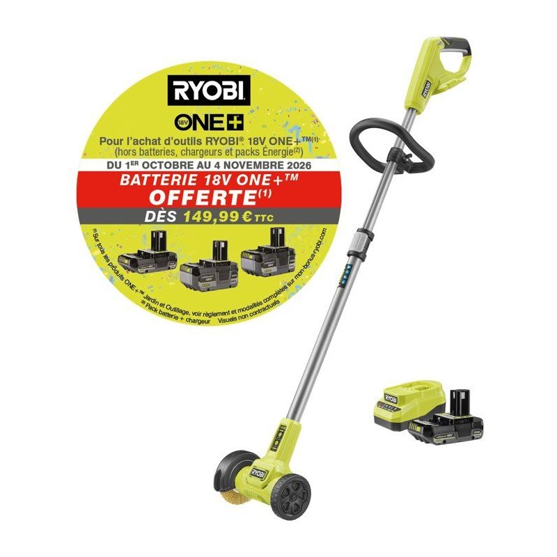 Nettoyeur de joints - RYOBI - RY18PCC-120 - 18V - Batterie 2,0Ah - Cha