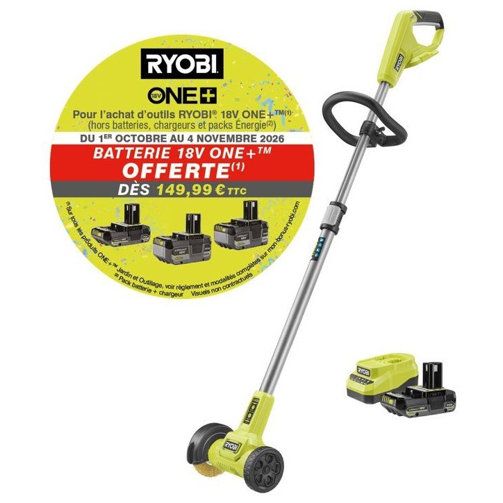 Nettoyeur de joints - RYOBI - RY18PCC-120 - 18V - Batterie 2,0Ah - Chargeur inclus