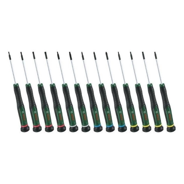 Bosch Set de tournevis 13 pcs (pour bricolage/modélisme/artisanat embouts précis et magnétiques PH/TX/HEX/SL) Bosch Set de tournevis 13 pcs (pour bricolage/modélisme/artisanat embouts précis et magnétiques PH/TX/HEX/SL)