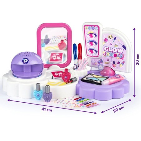 Smoby - Glam Me Up 3 en 1 Glow Station - Studio Beauté Enfant - Manucure, Maquillage et Tatouages - Plus de 20 Accessoires - 6