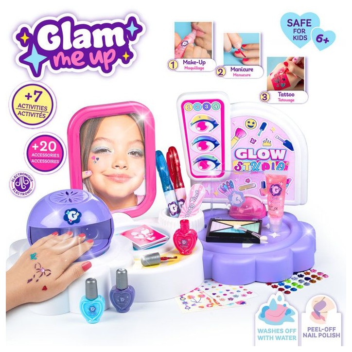 Smoby - Glam Me Up 3 en 1 Glow Station - Studio Beauté Enfant - Manucure, Maquillage et Tatouages - Plus de 20 Accessoires - 6 Smoby - Glam Me Up 3 en 1 Glow Station - Studio Beauté Enfant - Manucure, Maquillage et Tatouages - Plus de 20 Accessoires - 6
