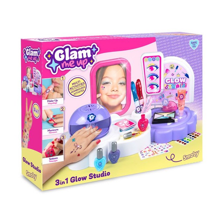 Smoby - Glam Me Up 3 en 1 Glow Station - Studio Beauté Enfant - Manucure, Maquillage et Tatouages - Plus de 20 Accessoires - 6 Smoby - Glam Me Up 3 en 1 Glow Station - Studio Beauté Enfant - Manucure, Maquillage et Tatouages - Plus de 20 Accessoires - 6