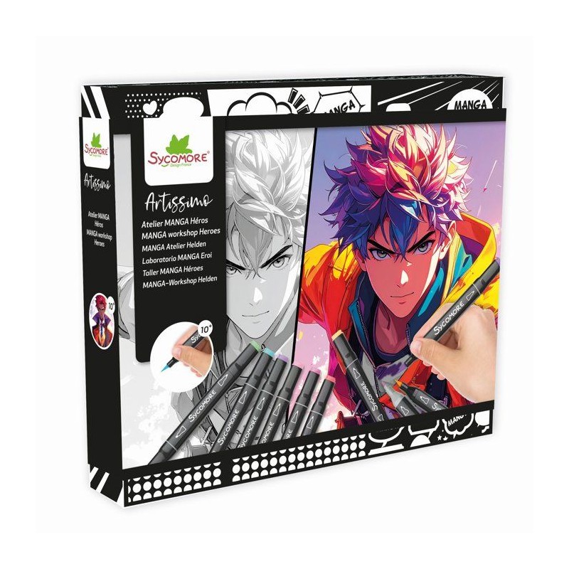 Coffret manga créatif - SYCOMORE - Layout Héros - 10 tableaux - Marq