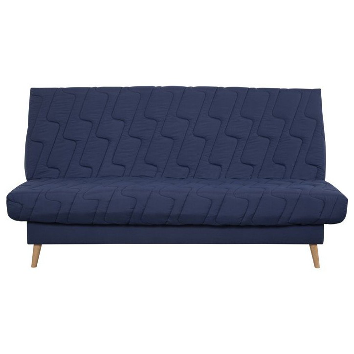 Banquette-lit clic-clac 2 places VOLTA - Tissu marine - Couchage 120 x 190 cm - Matelas Dunlopillo 13 cm Banquette-lit clic-clac 2 places VOLTA - Tissu marine - Couchage 120 x 190 cm - Matelas Dunlopillo 13 cm